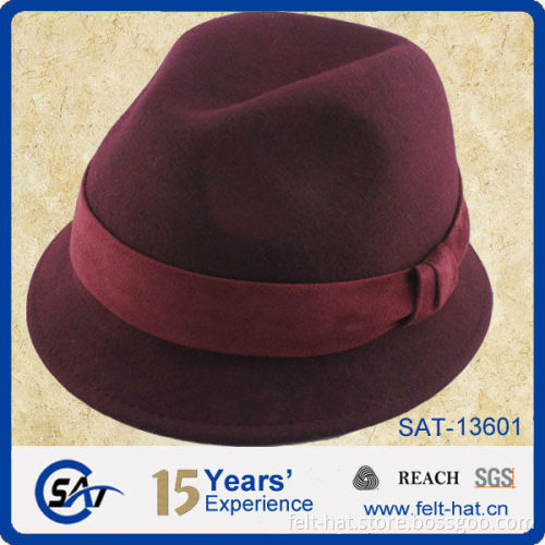fashion red bucket hat, pure wool felt gentle hat
